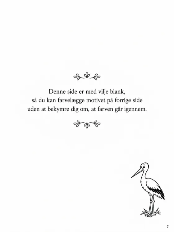 Den blanke bagside bag motiv 2, med en lille tegnet figur i hjørnet