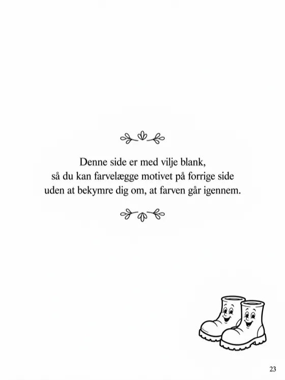 Den blanke bagside bag motiv 6, med en lille tegnet figur i hjørnet