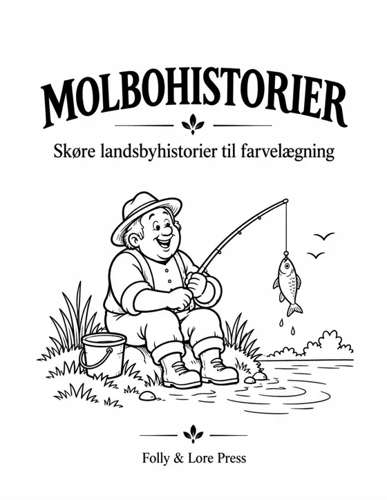 Titelbladet: en molbo fisker, under titlen Molbohistorier